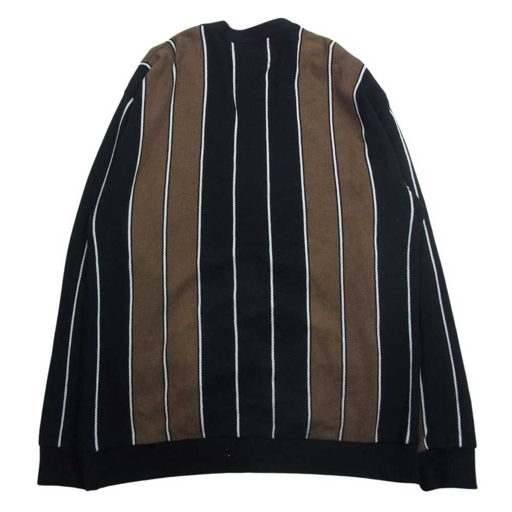 WACKO MARIA ワコマリア 23SS 23SS-WMK-KN12 STRIPED KNIT JACQUARD CARDIGAN ストライプ  ニット ジャガード カーディガン ブラック系 ブラウン系 L【中古】