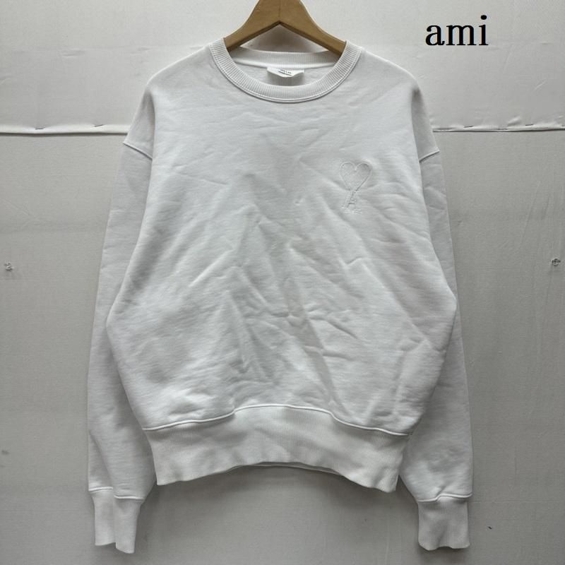 ami アミ トレーナー 長袖 ハート ロゴ 刺繍 クルーネック スウェット トレーナー A21HJ028.747