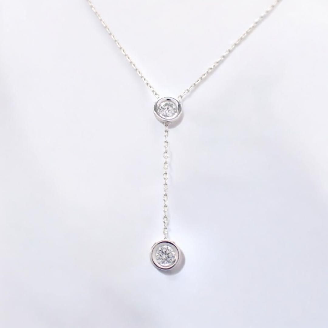 フォーエバーマーク ネックレス TWO D ダイヤ Pt900 850 3149