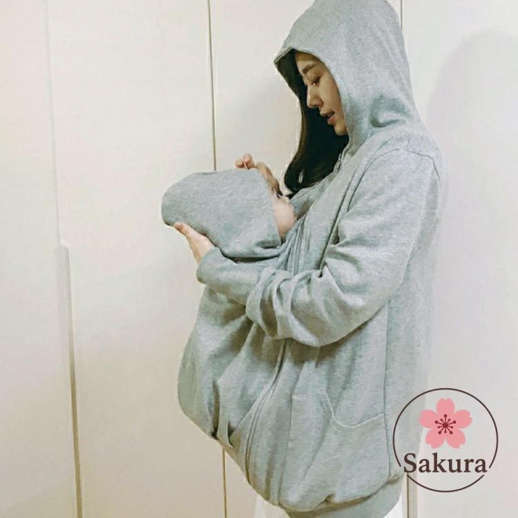 2way マタニティ パーカー ダッカー付き 授乳服 ママコート