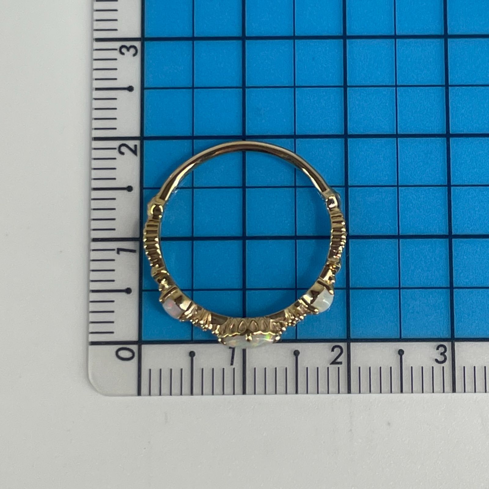 アガット agete K10 0.01 ダイヤモンド オパール リング 約8号 アガット agete K10×ダイヤモンド 0.01ct×オパール リング /24-1489