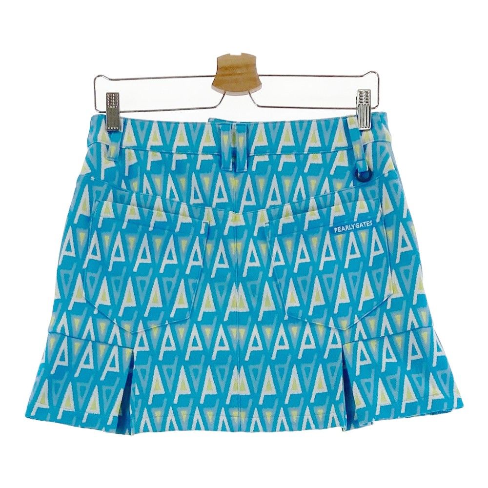サイズ 1 PEARLY GATES パーリーゲイツ モデル スカート 幾何学 総柄 ブルー系 240101282965 ゴルフウェア レディース ストスト