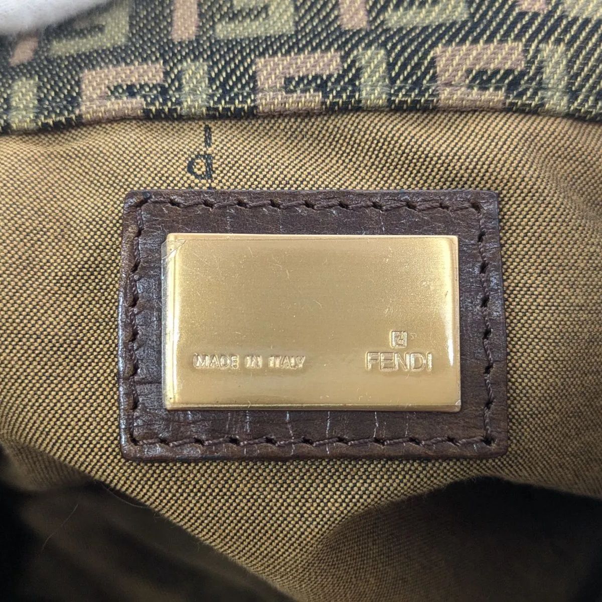 美品！ FENDI/フェンディ ズッキーノ マンマバケット ゴールド金具 