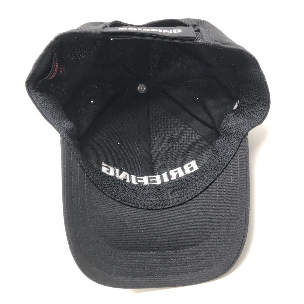 ☆特価☆【超美品】ブリーフィング キャップ 黒×白 立体ロゴ刺しゅう