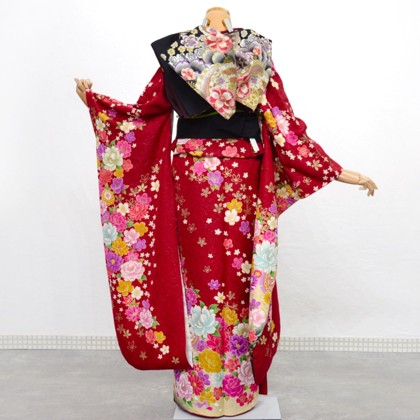 正絹振り袖 長襦袢セット （160cmの方使用） ≪美品≫正絹 振袖9点