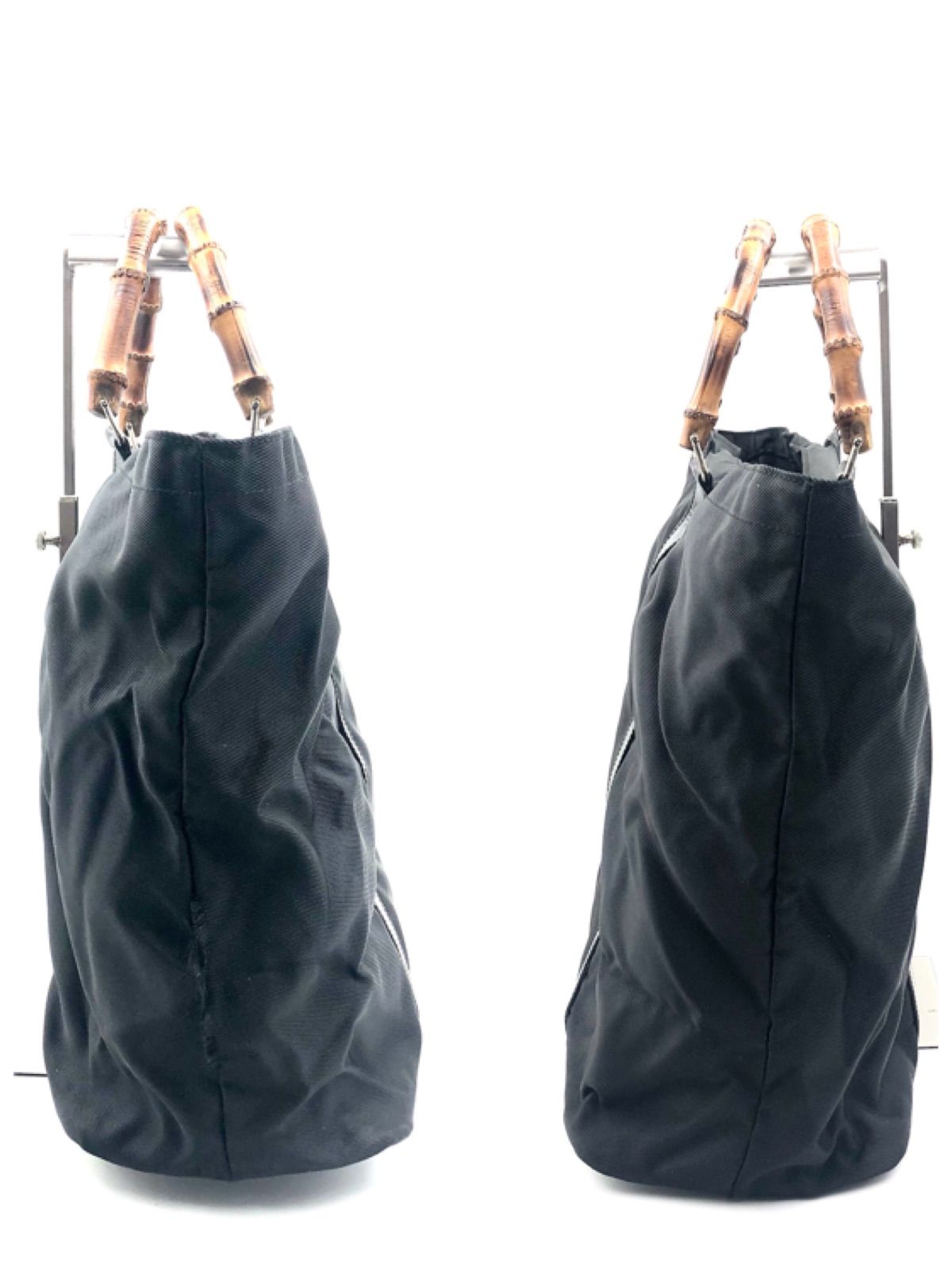 GUCCI グッチ バンブーハンドル ビッグトートバッグ ナイロン×レザー 