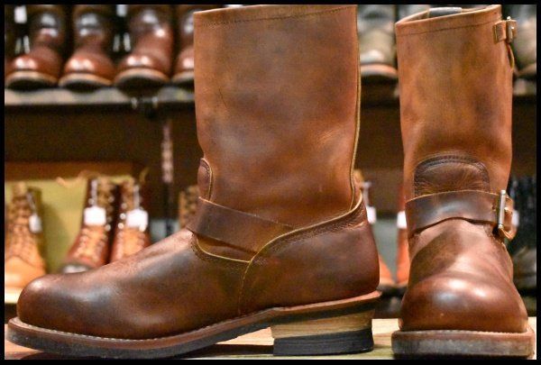 10D 13年 レッドウィング 2972 エンジニア 茶 カッパー ラフ＆タフ ブラウン スチールトゥ プルオン ブーツ redwing HOPESMORE FI424