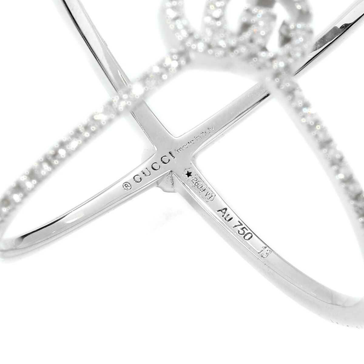 グッチ GGランニング リング 指輪 ダイヤモンド K18 13号 GUCCI 中古  