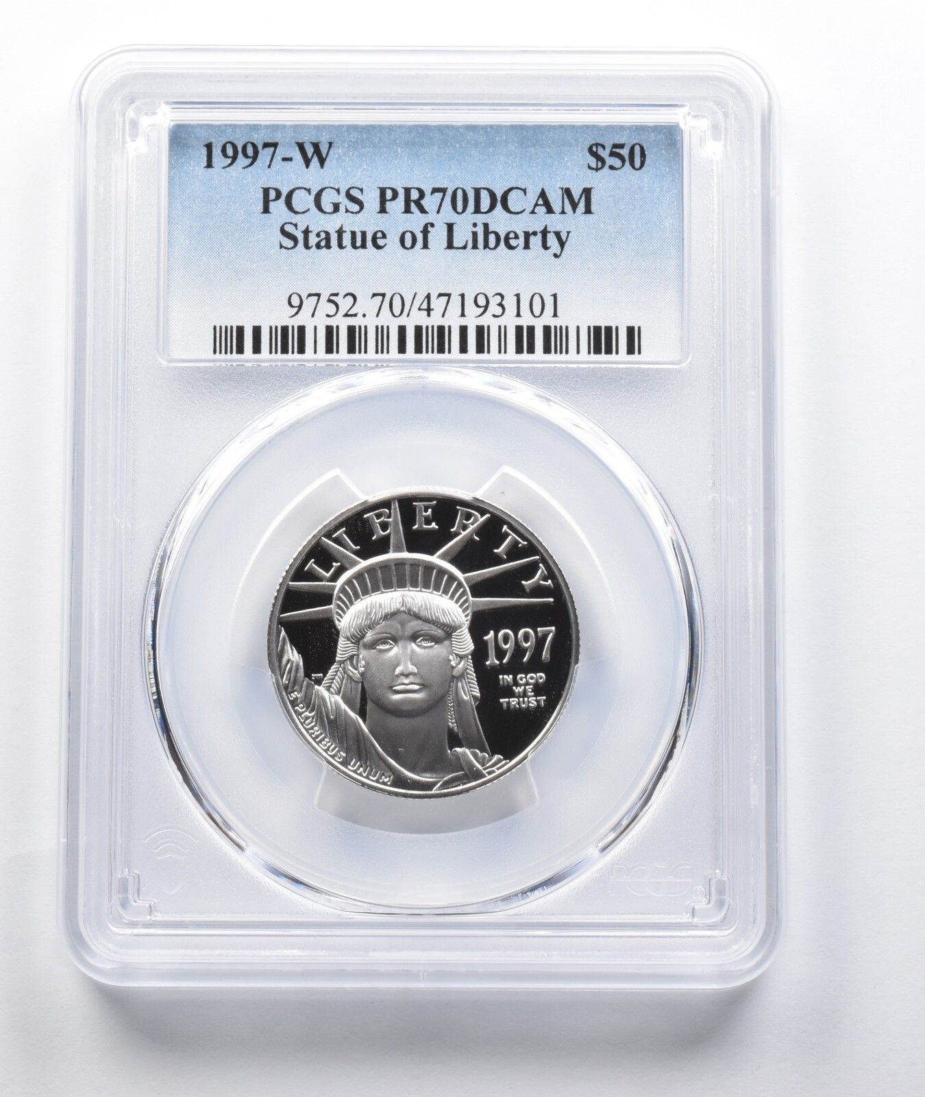 PR70 DCAM 1997-W $50 アメリカン プラチナ イーグル 1|2 オンス プラチナ PCGS