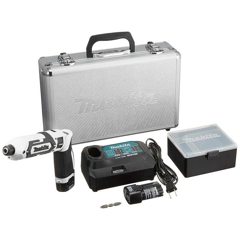 マキタ ペン型インパクトドライバTD022 7.2V 白 トルク25Nm 1.5Ahバッテリ2本 充電器付 TD022DSHXW 1