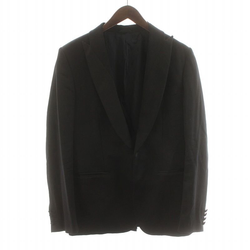 トネッロ TONELLO イタリア製 タキシード テーラードジャケット フォーマル ウール 総裏地  センターベント 50 L 黒 ブラック ■GY19 /MW