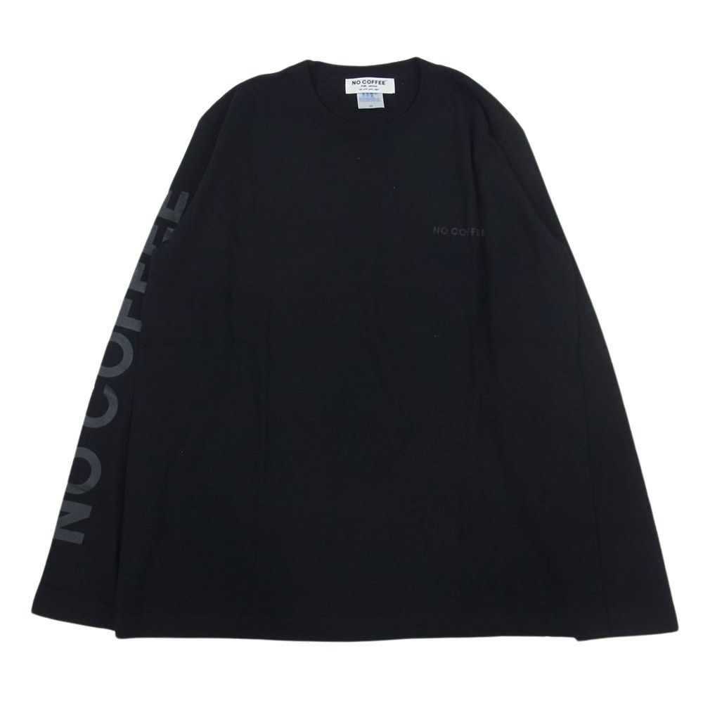 ノーコーヒー NO COFFEE ブラックロゴ 袖プリント 長袖 Tシャツ ブラック系 M【中古】