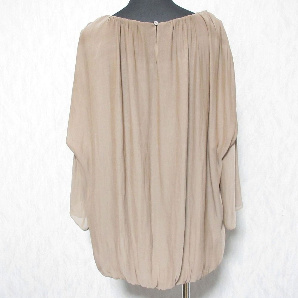 良品 ebure ウール プルオーバー V首 ブラウス リボン フレアスリーブ