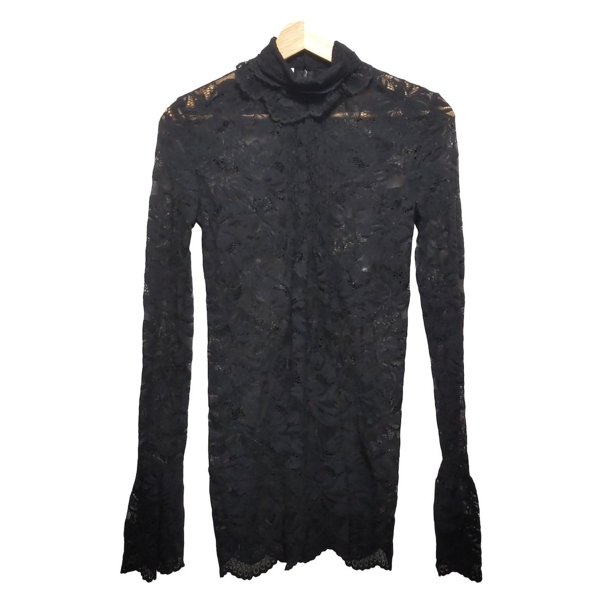 paco rabanne パコラバンヌ チュニック サイズ36 S レディース - 黒 タートルネック|長袖|総レース