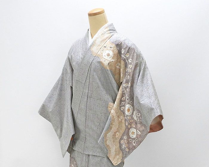 訪問着 未使用 正絹 絞り 辻が花 身丈166cm 裄丈65.5cm 紬訪問着