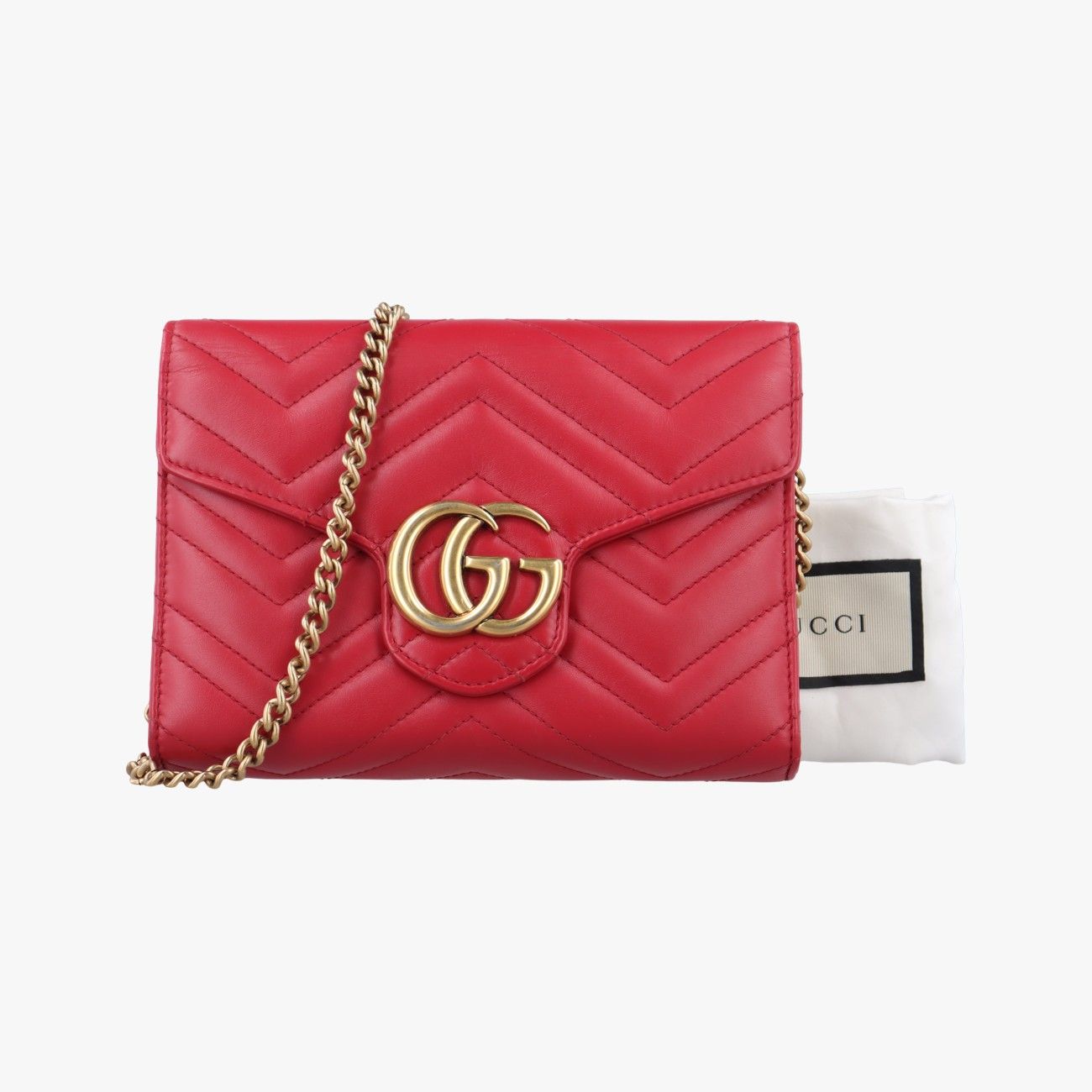 グッチGucciGGマーモントレッドレザー474575
