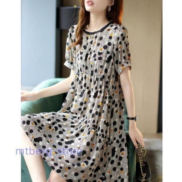 ワンピース レディース 40代 膝丈ワンピース 春夏 半袖ワンピース