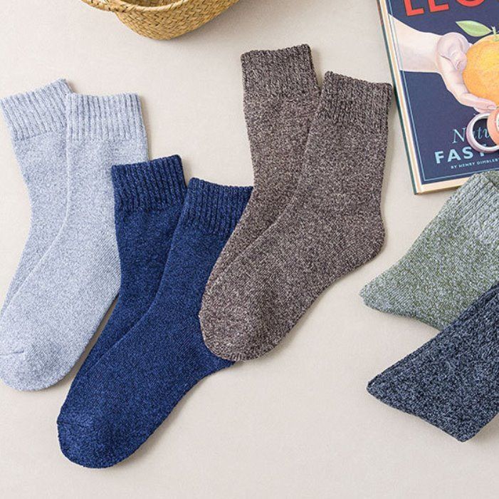 メルカリshops 靴下メンズ 冬 カジュアルソックス 厚手 おしゃれ 靴下24 5 28cm 5足