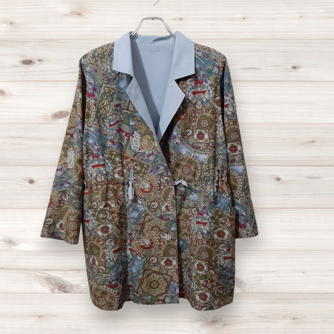 D0132 ヴィンテージ Vintage ロングコート アウター 上着 リバーシブル 
