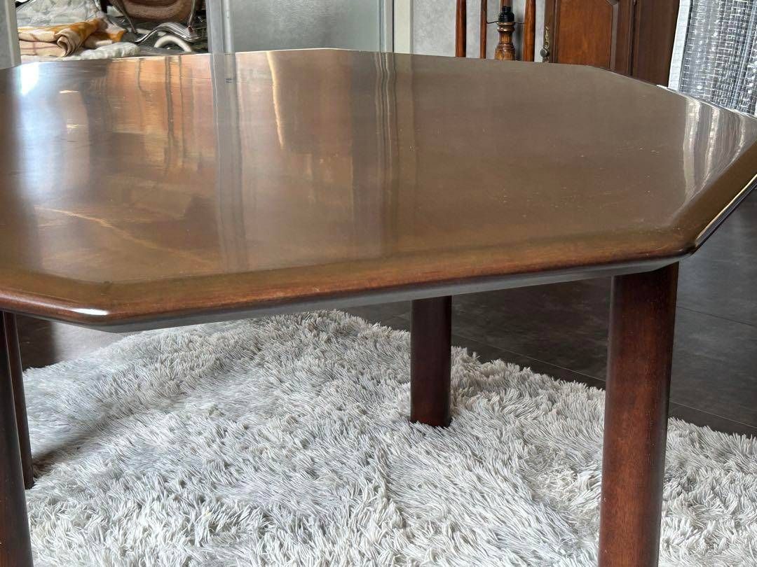 希少品 FUJI FUNITURE フジファニチア レトロ 八角形テーブル