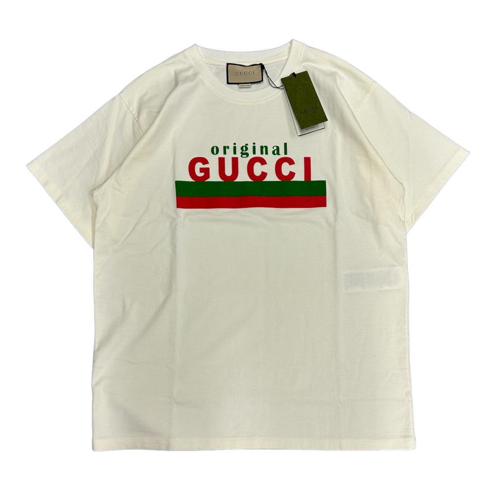 新品 Gucci original GUCCI ロゴ オーバーサイズ Tシャツ - メルカリ