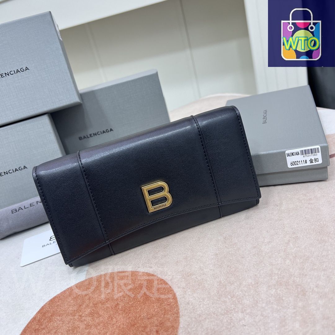 すぐ届く♪BALENCIAGA*HOURGLASSミニ ウォレットロゴ*ギフトにも