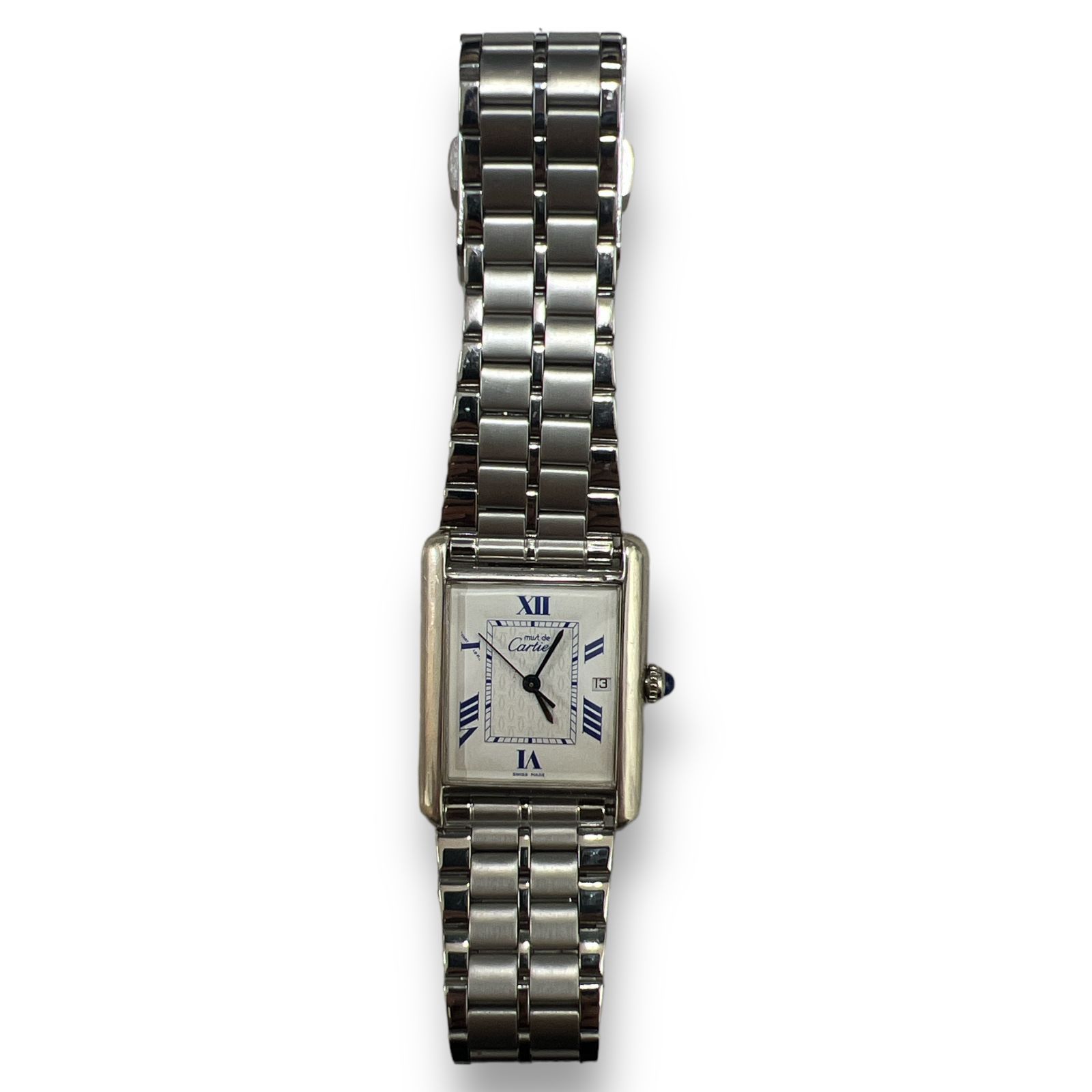 Cartier マストタンク 2414 腕時計 ローマン スクエア シルバー
