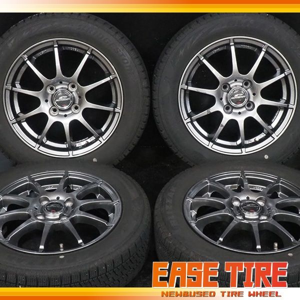 22年製 ブリヂストン BLIZZAK VRX2 / マルカ シュナイダー 【 155/65R14 / 4.5J +43 100 4H 4本 】 スタッドレス ワゴンR スペーシア タント Nシリーズ等