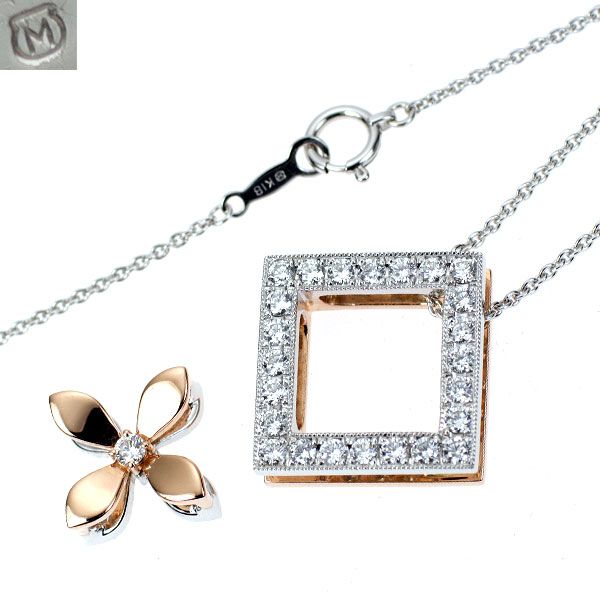 ミキモト K18WG/PG ダイヤモンド ペンダントネックレス 0.96ct - メルカリ 
