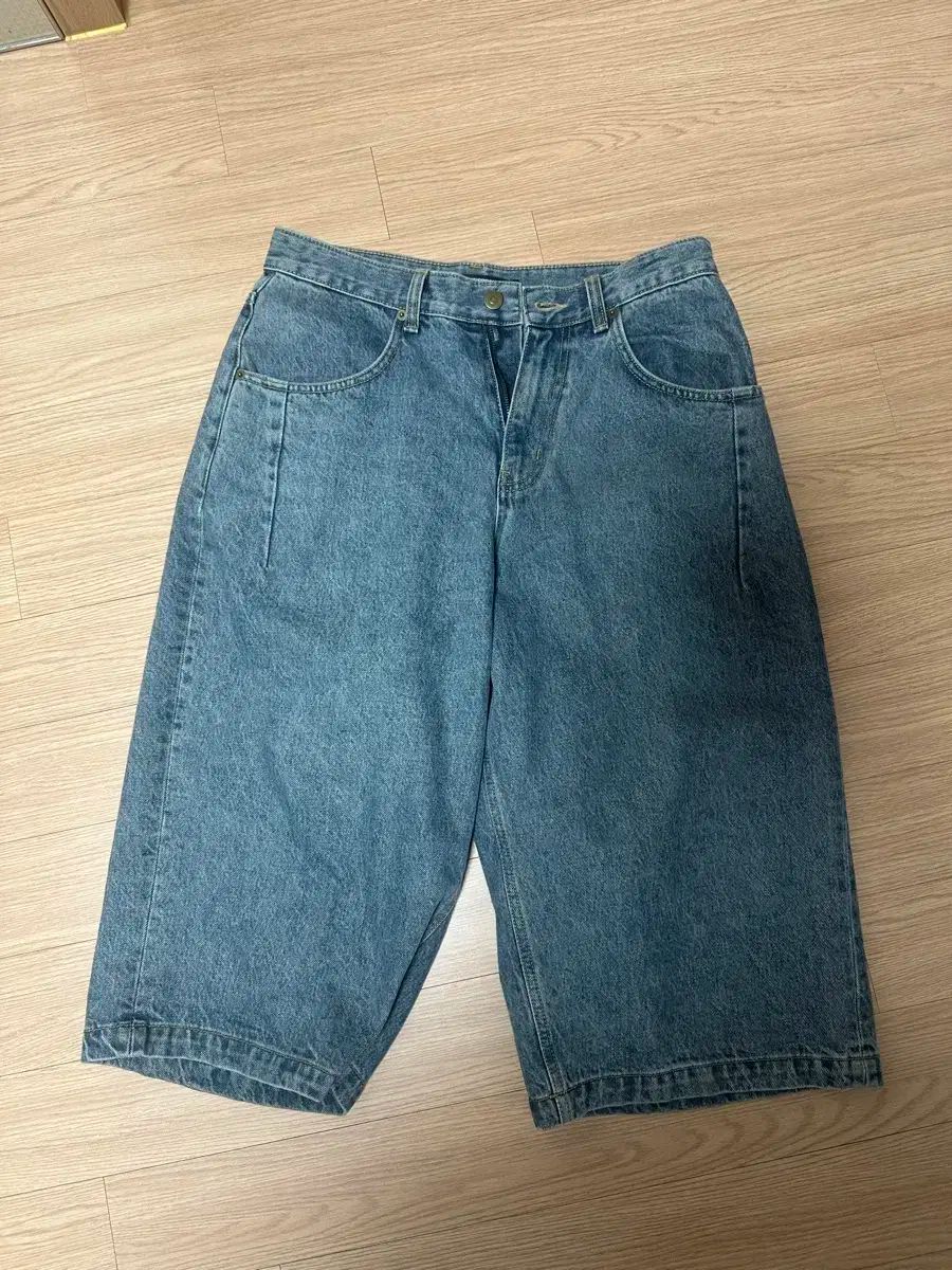 3 Hatchingroom バミューダ デニム ショーツ ブルー
