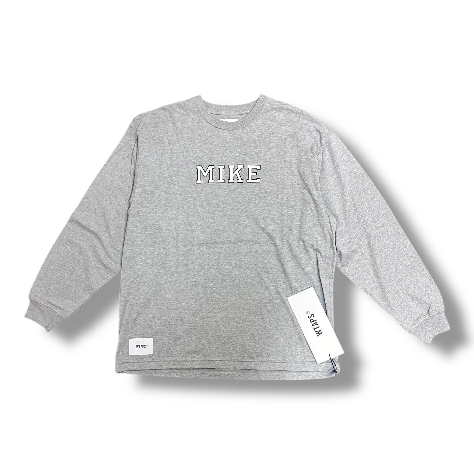 参考上代15400円 WTAPS 24AW ACADEMY | LS | COTTON アカデミー ロングスリーブ Tシャツ カットソー ダブルタップス 242ATDT-CSM10 グレー 02 86156A3
