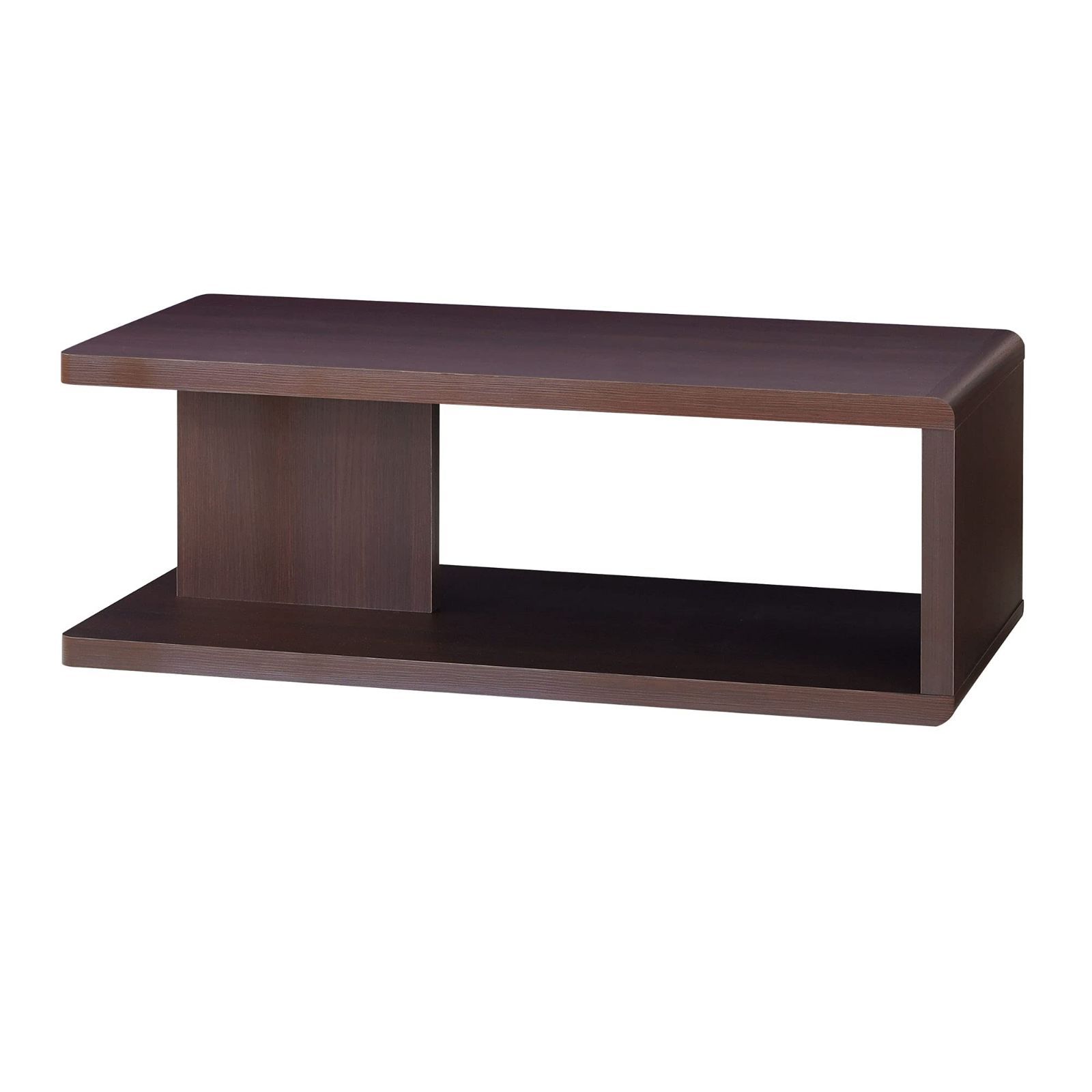 在庫処分 おしゃれ シンプル ダークブラウン 机 幅89.7 高さ31.6 ローテーブル 奥行45cm KI2-9045TDK 白井産業 キアエッセ2