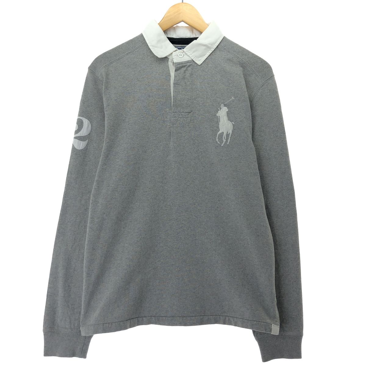 古着 ラルフローレン Ralph Lauren POLO by Ralph Lauren CUSTOM FIT ビッグポニー 長袖 ラガーシャツ メンズM/eaa446806