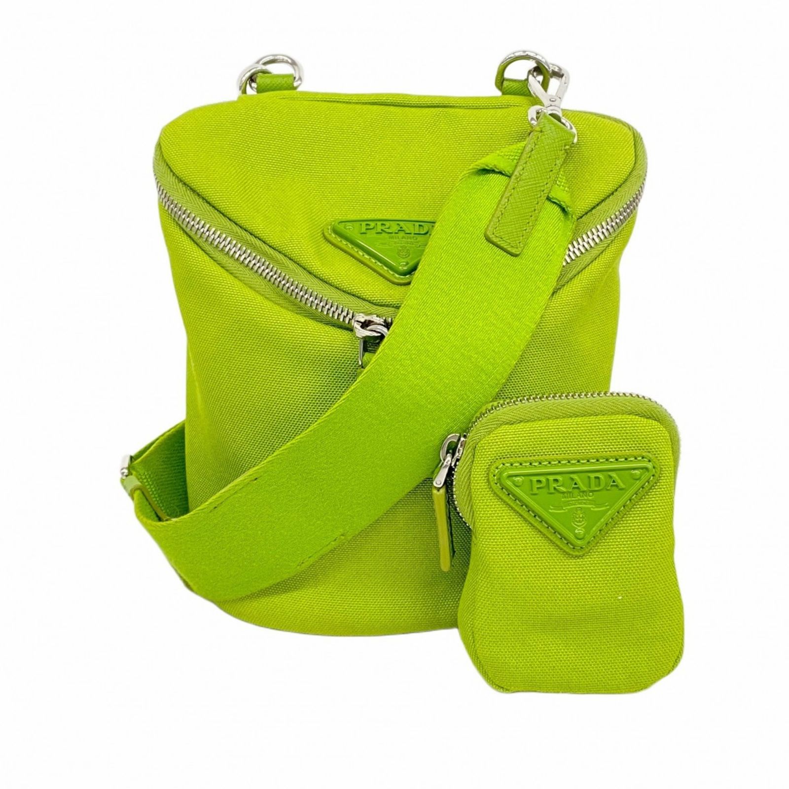 プラダ Prada プラダ ショルダーバッグ キャンバス グリーン レディース
