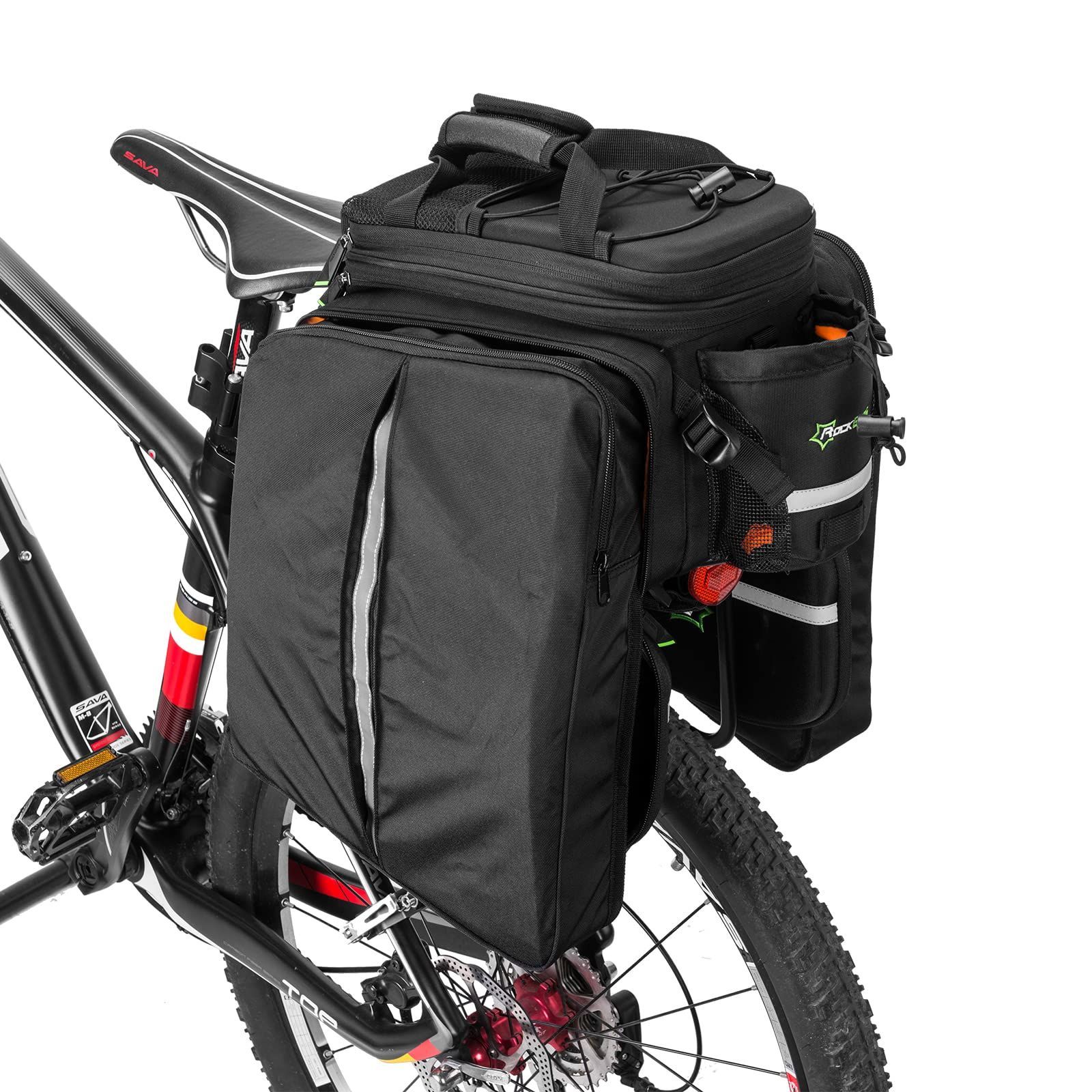 仕切り板|防水カバー付き 17L-35L拡張 多機能 大容量 自転車サイドバッグ カメラバッグ パニアバッグ 自転車 ツーリングバッグ ROCKBROSリアバッグ