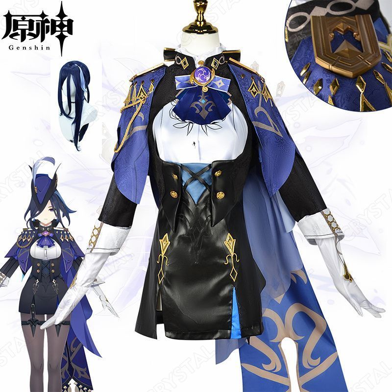 原神 Genshin クロリンデ コスプレ衣装 ウイッグ付き 原神 キャラ衣装 げんしん ヒロイン Clorinde コスプレ衣装 靴追加 コスチューム ハロウィン クリスマス 制服 大人 子供 cosplay イベント
