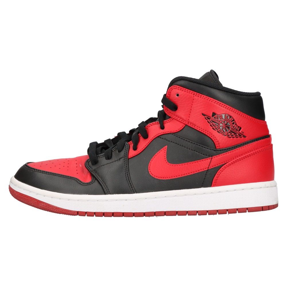 NIKE (ナイキ) AIR JORDAN1 MID 554724-074 エアジョーダン1 ミッド カットスニーカーブラック/レッド US10/28cm