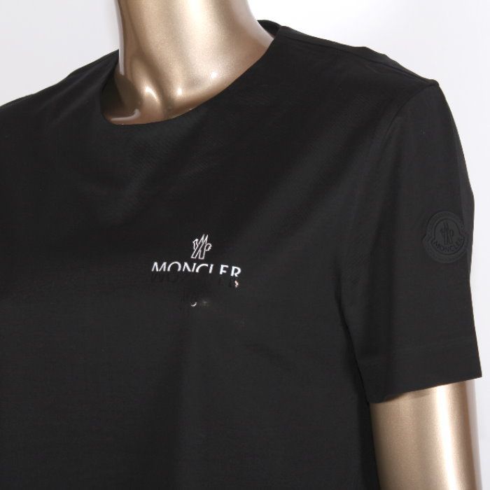 モンクレール レディース 半袖Tシャツ 8C00001 89AE8 999 MONCLER モンクレール Tシャツ ブラック 8C00001 89AE8 999 ロゴ