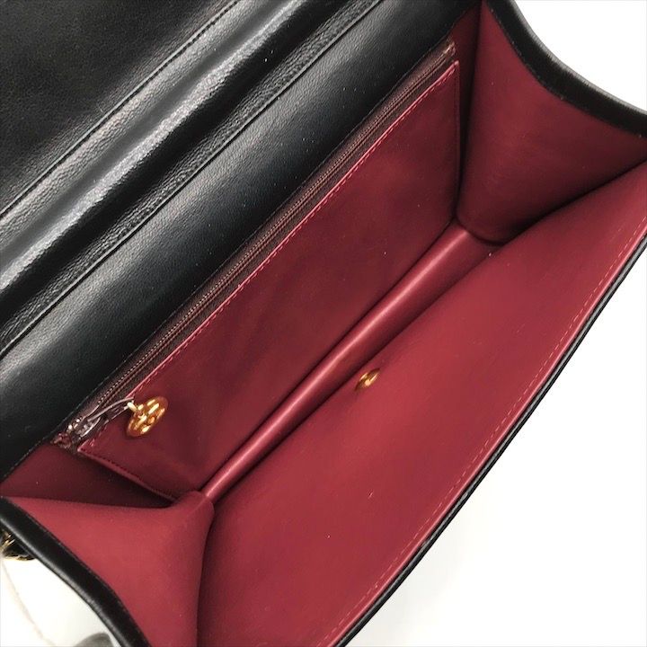 良品 CHANEL シャネル ココマーク マトラッセ ラムスキン プッシュロック チェーン ショルダー バッグ ブラック レディース a6713 CHANEL（シャネル） マトラッセ ココマーク プッシュロック チェーン
