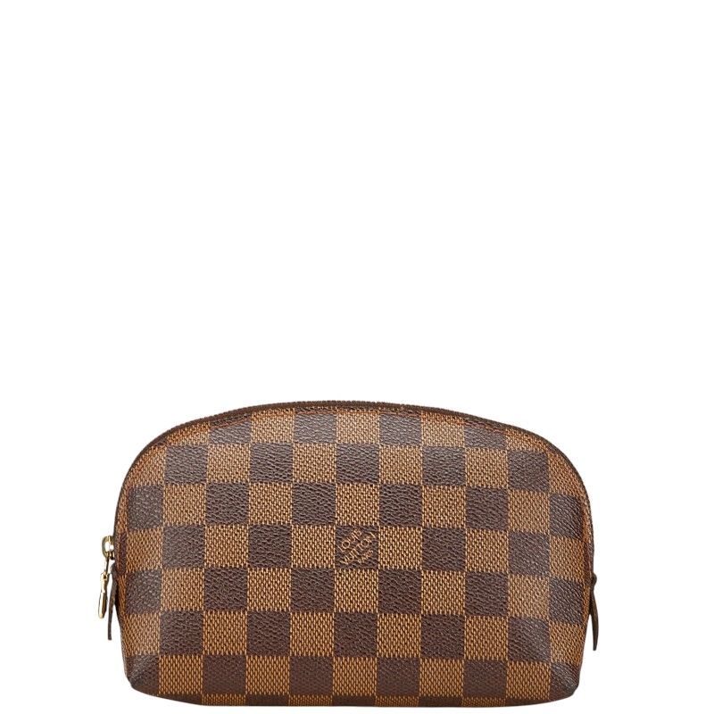 ルイ ヴィトン ダミエ ポシェット コスメティック PM N47516 ブラウン PVC レザー レディース LOUIS VUITTON 1-0229659