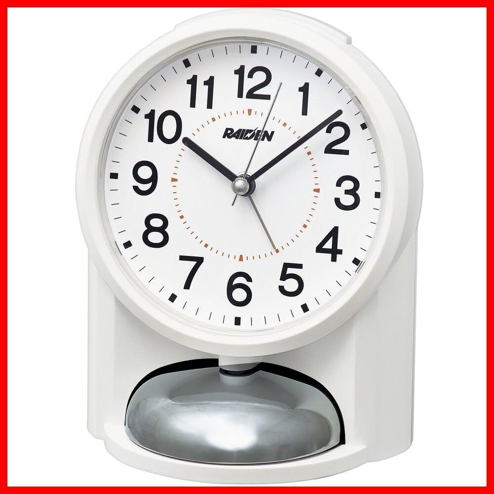 【新着商品】セイコークロック(Seiko Clock) 目覚まし時計 置き時計 アナログ 大音量 白 PYXIS ピクシス RAIDEN ライデン  149×116×113mm NR454W