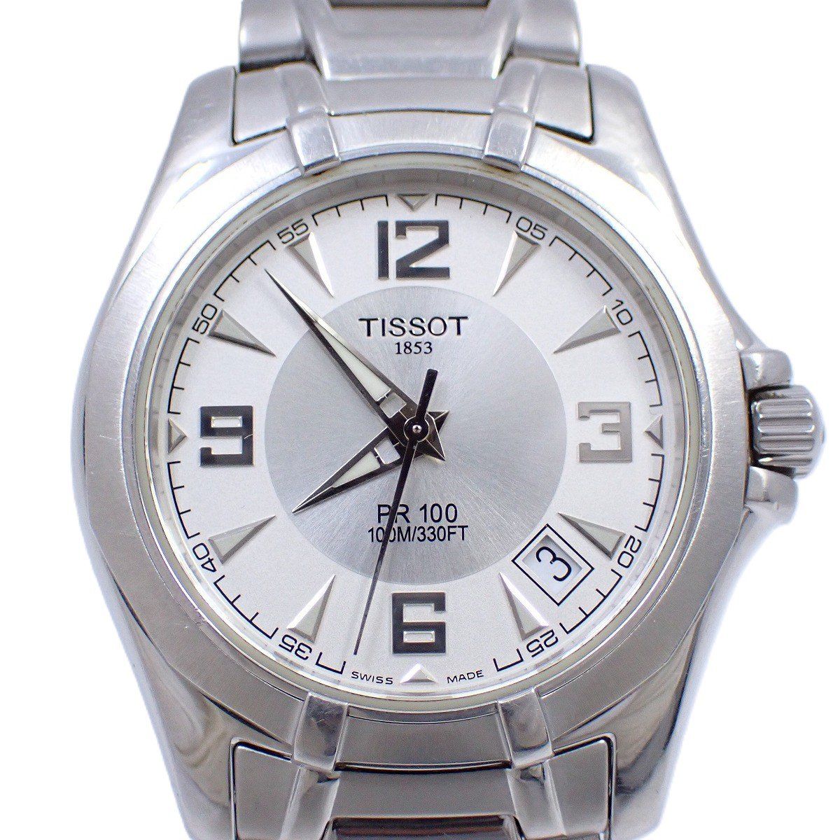 TISSOT ティソ PR100 クォーツ メンズ 腕時計 シルバー文字盤 純正SSベルト P660|760 いおき質店