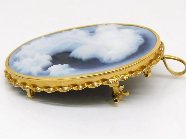 【専用】K18刻印 カメオ K18 カメオ □ 約13.3g イエローゴールド ブローチ兼ペンダント