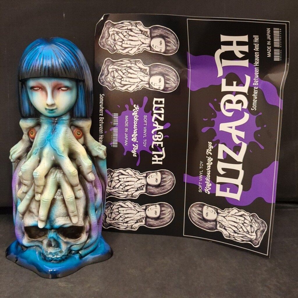 かっこわらい雑貨店 ELIZABETH 白成型/青緑/紫 WF2024冬　ソフビ かっこわらい雑貨店 ELIZABETH 白成型/青緑/紫 WF2024冬 ソフビ