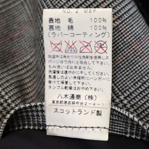 マッキントッシュ ステンカラー ゴム引き グレンチェック柄 ジャケット 34 グレー系 Mackintosh レインコート スコットランド製 レディース 【中古】 【220917】