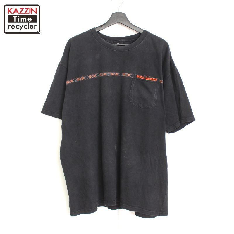 00s HARLEY DAVIDSON 胸ポケット付き 半袖Ｔシャツ メンズ 表記XLサイズ