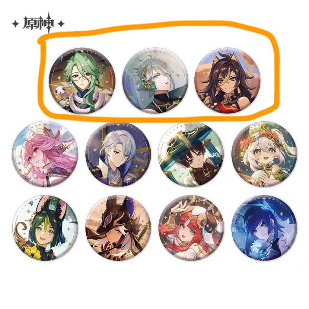 原神 公式正規品 逸聞軼事 缶バッジ 白朮 アルハイゼン ディシア  