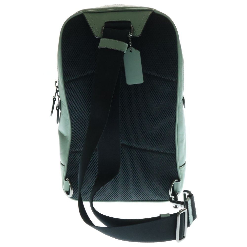 COACH コーチ シグネチャー グラハムパック ショルダーバッグ ボディバッグ ライトグリーン×アイボリー PVC×レザー