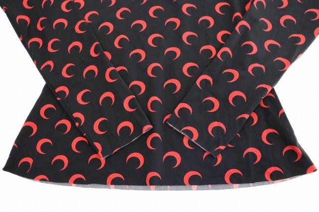 Marine Serre ★マリーンセル ムーン トップス ブラック×赤Sサイズ MARINE SERRE（マリーン・セル）の「MOON PRINTED JERSEY SECOND