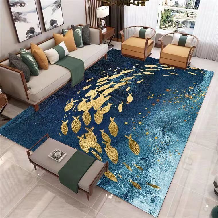 家庭用カーペット 北欧民族風カーペットアメリカンリビングソファ茶ベッドルームカーペット200*300CM